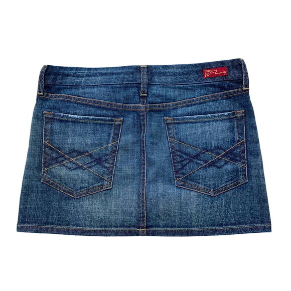 New Citizens of Humanity Blue Dark Wash Faded Distressed Denim Mini Skirt  Sz 28 - Picture 9 of 12